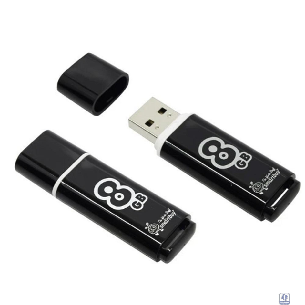 Smartbuy USB Drive 8Gb Glossy series Black SB8GBGS-K