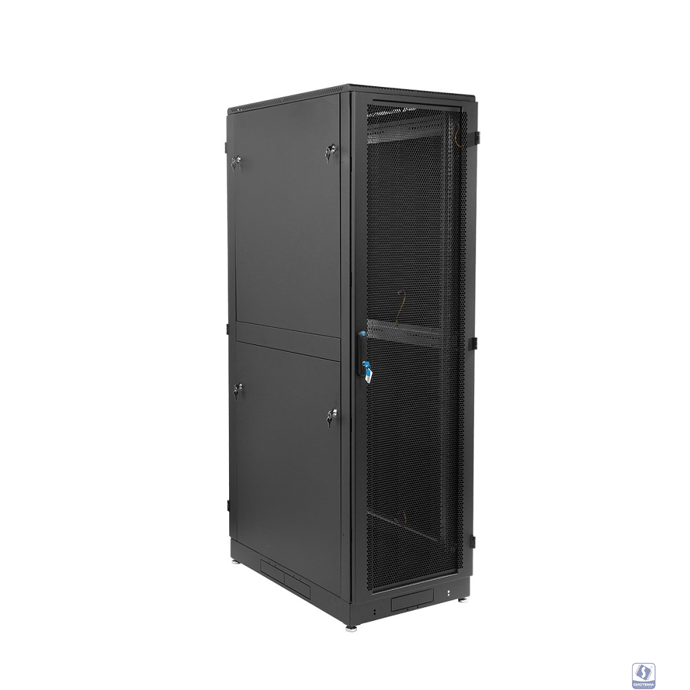 ЦМО Шкаф серверный напольный 42U (800 х 1000) двойные перфорированные двери 2 шт., цвет черный ШТК-М-42.8.10-88АА-9005
