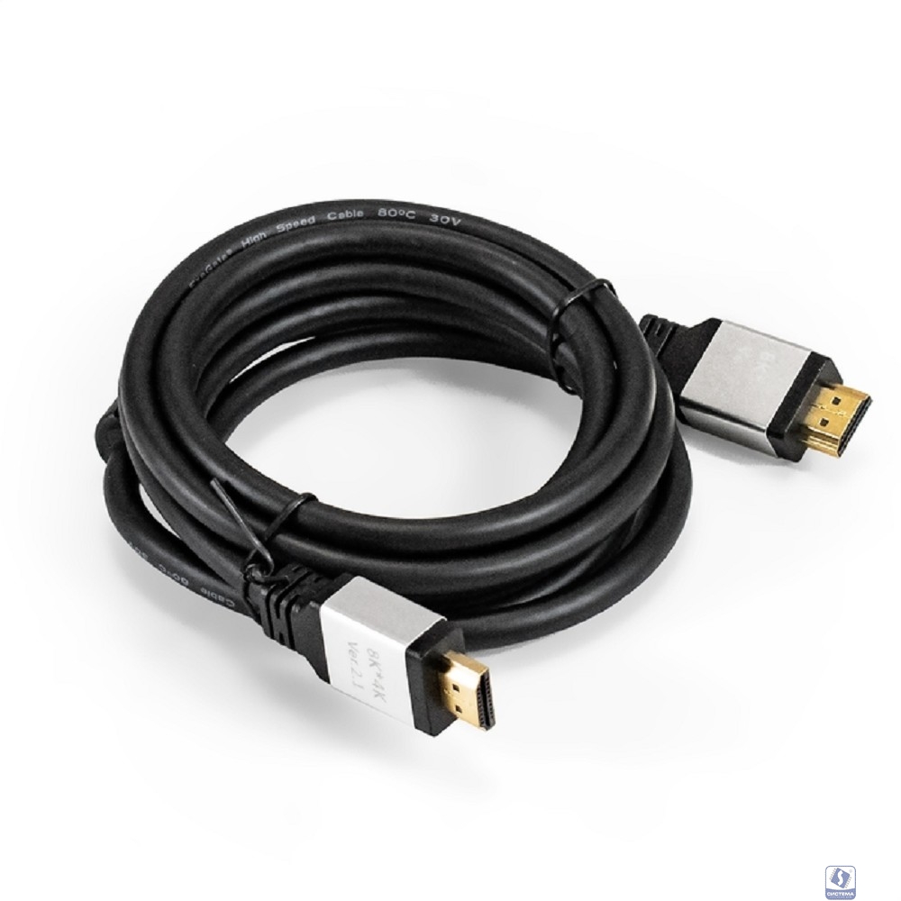 Exegate EX294702RUS Кабель HDMI ExeGate EX-CC-HDMI8K-2.0 (19M/19M, v2.1, 2м, 8K UHD, Ethernet, позолоченные контакты)