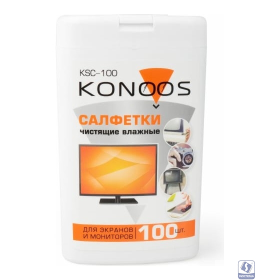 Konoos KSC-100 Салфетки для экранов в компактной банке, 100 шт