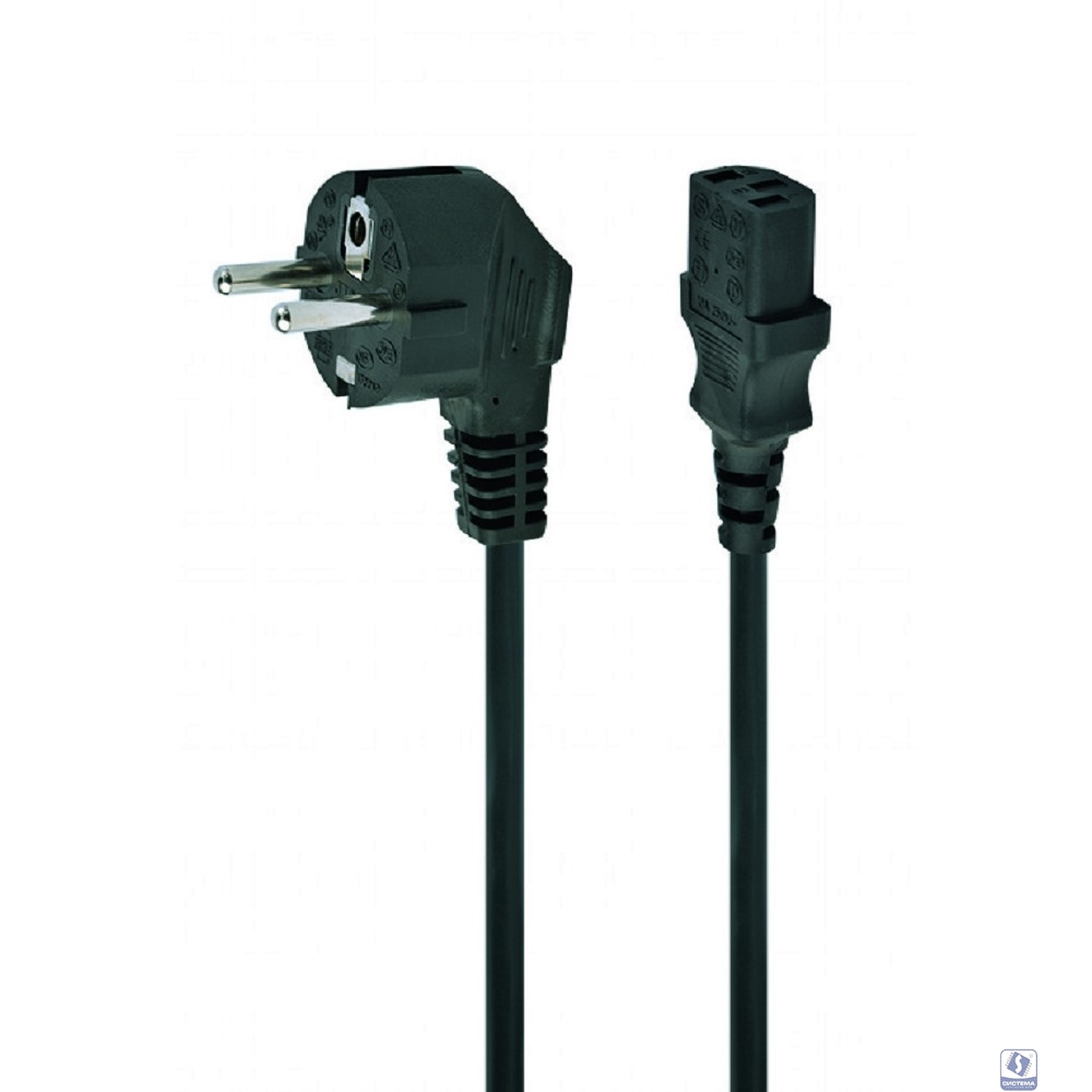 Кабель питания Cablexpert Schuko-C13, VDE, 3х0.75мм2, 10А, с заземлением, 10м, черный, пакет [PC-186-VDE-10M]