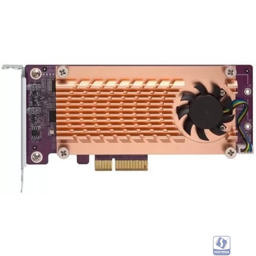 Плата расширения/ QNAP QM2-2S-220A Dual M.2 22110/2280 SATA SSD expansion card (PCIe Gen2 x2), Low-profile bracket pre-loaded, Low-profile flat and Full-height are bundled (shorter version to support 