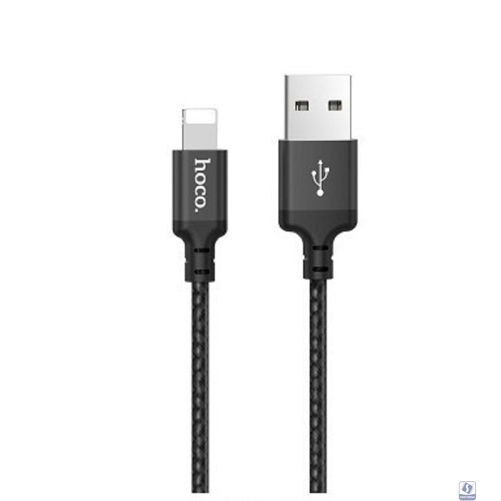HOCO HC-62882 X14/ USB кабель Lightning/ 2m/ 1.7A/ Нейлон/ Black