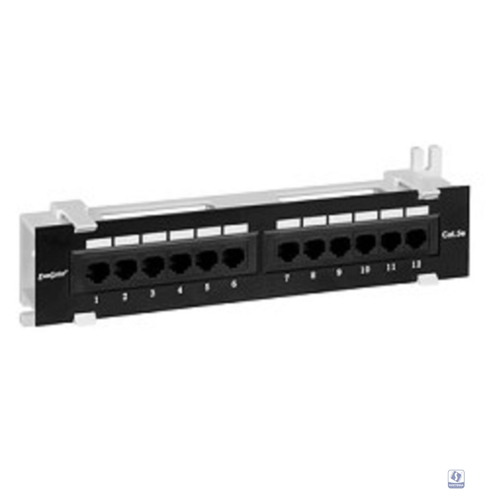 Exegate EX256754RUS Патч-панель UTP настенная 12 port кат.5e, Exegate,  разъём KRONE&110 (dual IDC)