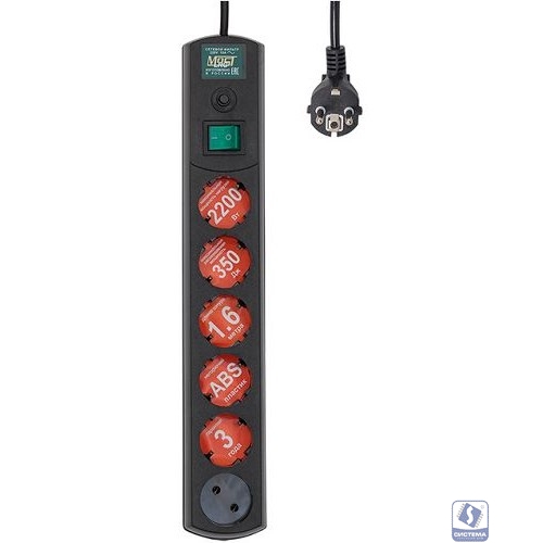 Сетевой фильтр Most LRG, 1.6м, черный [lrg 6-1.6bk]