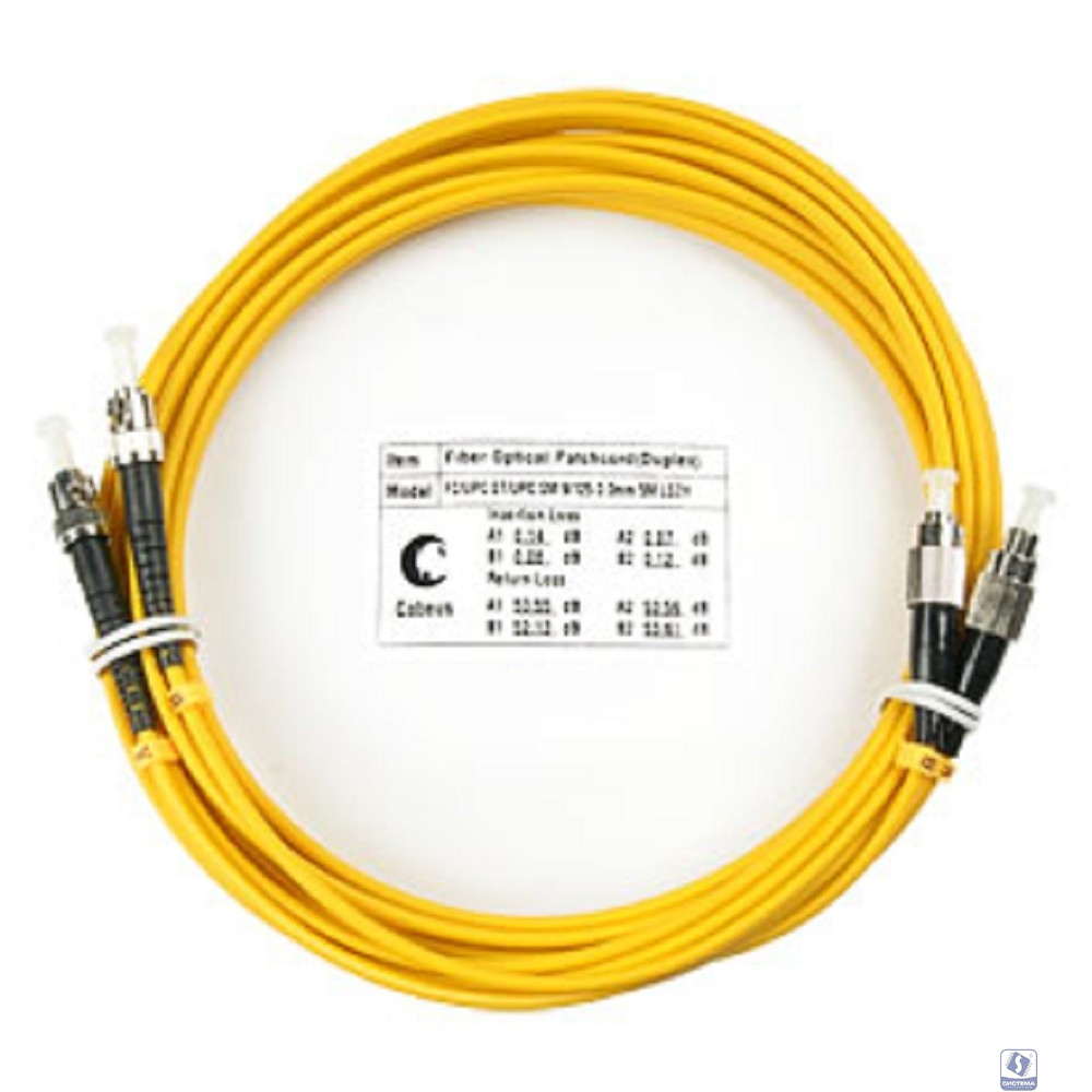 Cabeus FOP(d)-9-FC-ST-5m Шнур оптический duplex FC-ST 9/125 sm 5м LSZH