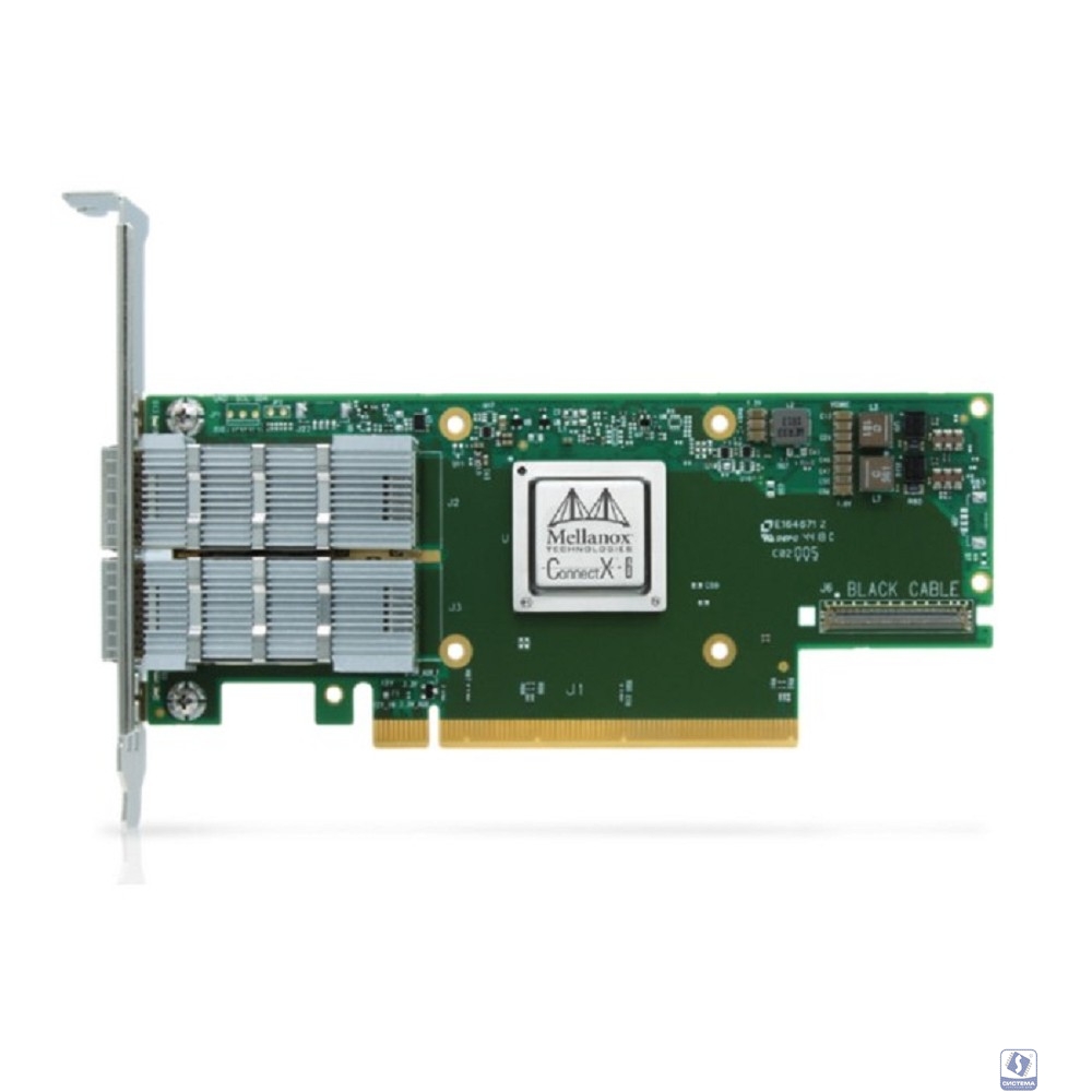Mellanox MCX653106A-HDAT ConnectX-6 VPI adapter card, HDR IB (200Gb/s) and 200GbE, dual-port QSFP56, PCIe4.0 x16, tall bracket