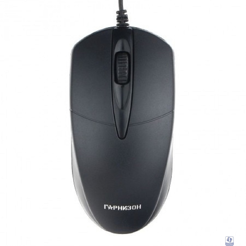 Гарнизон Мышь GM-220XL, USB, чип- Х, черный, 2м,1000 DPI, 2кн.+колесо-кнопка