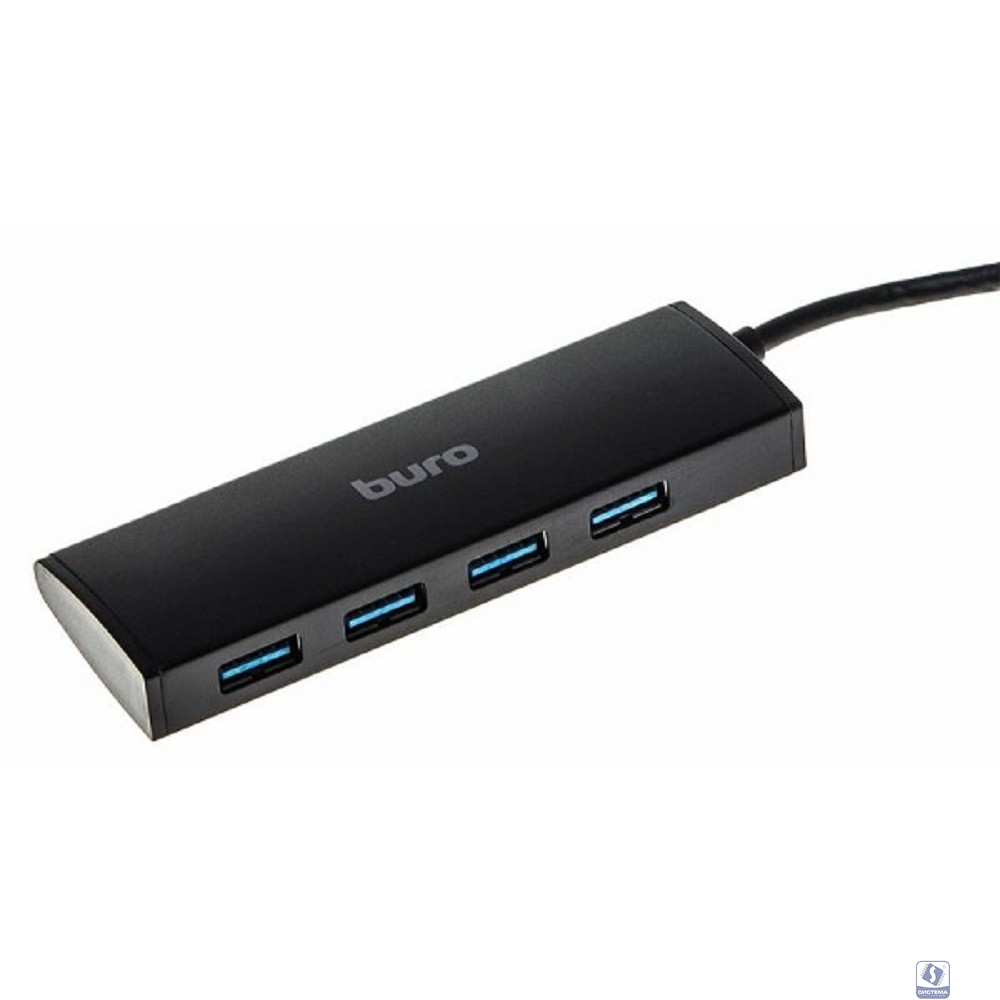 Хаб (разветвитель) BURO BU-HUB4-0.5-U3.0, черный