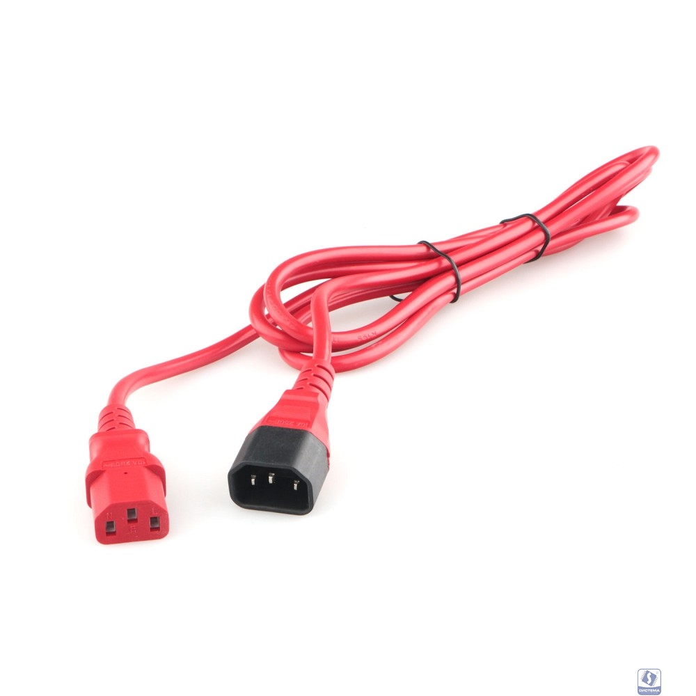 Кабель питания Cablexpert (RU) C13-С14, 3x0.75мм2, 10A, с заземлением, медь, 1.8м, красный, пак (PC-189-VDE-R-1.8M)
