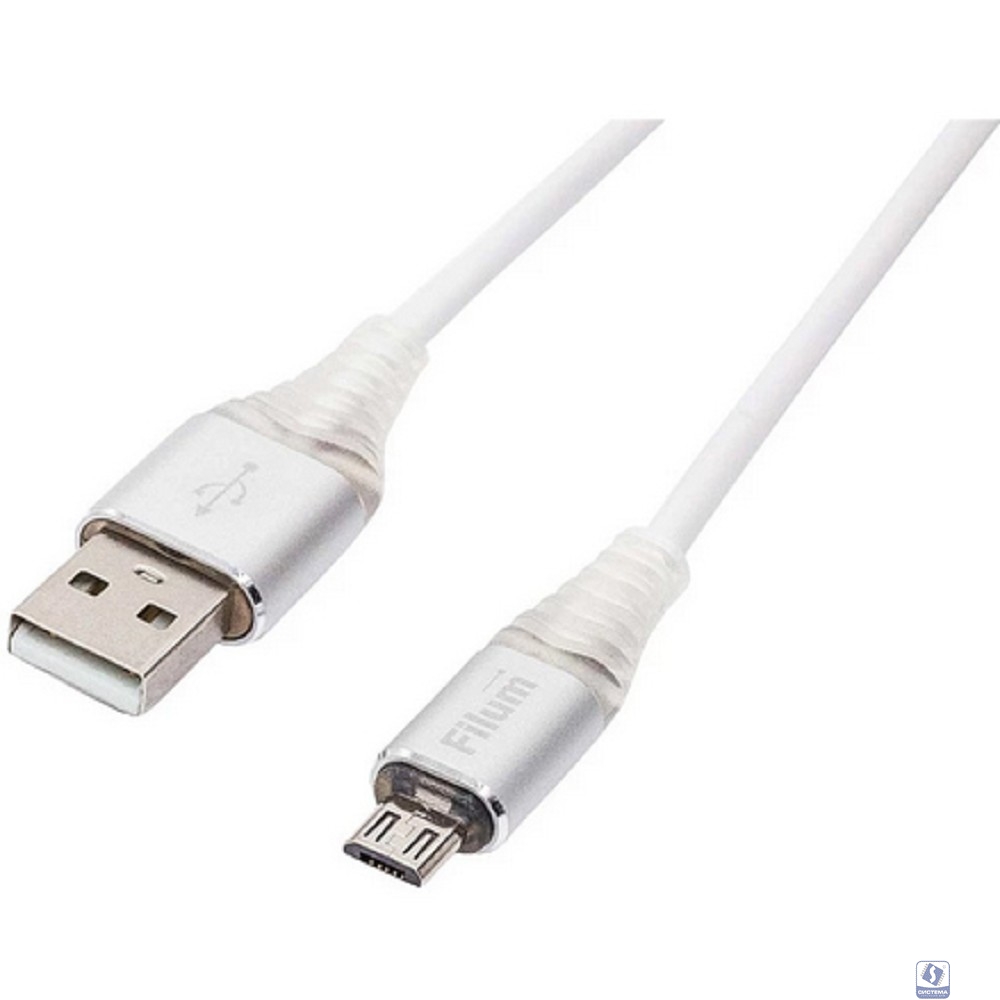 Filum Кабель интерфейсный FL-CPro-U2-AM-microBM-L1 USB 2.0, 1 м., 2A, индикатор заряда, разъемы: USB A male- USB micro B male, пакет. (956492)