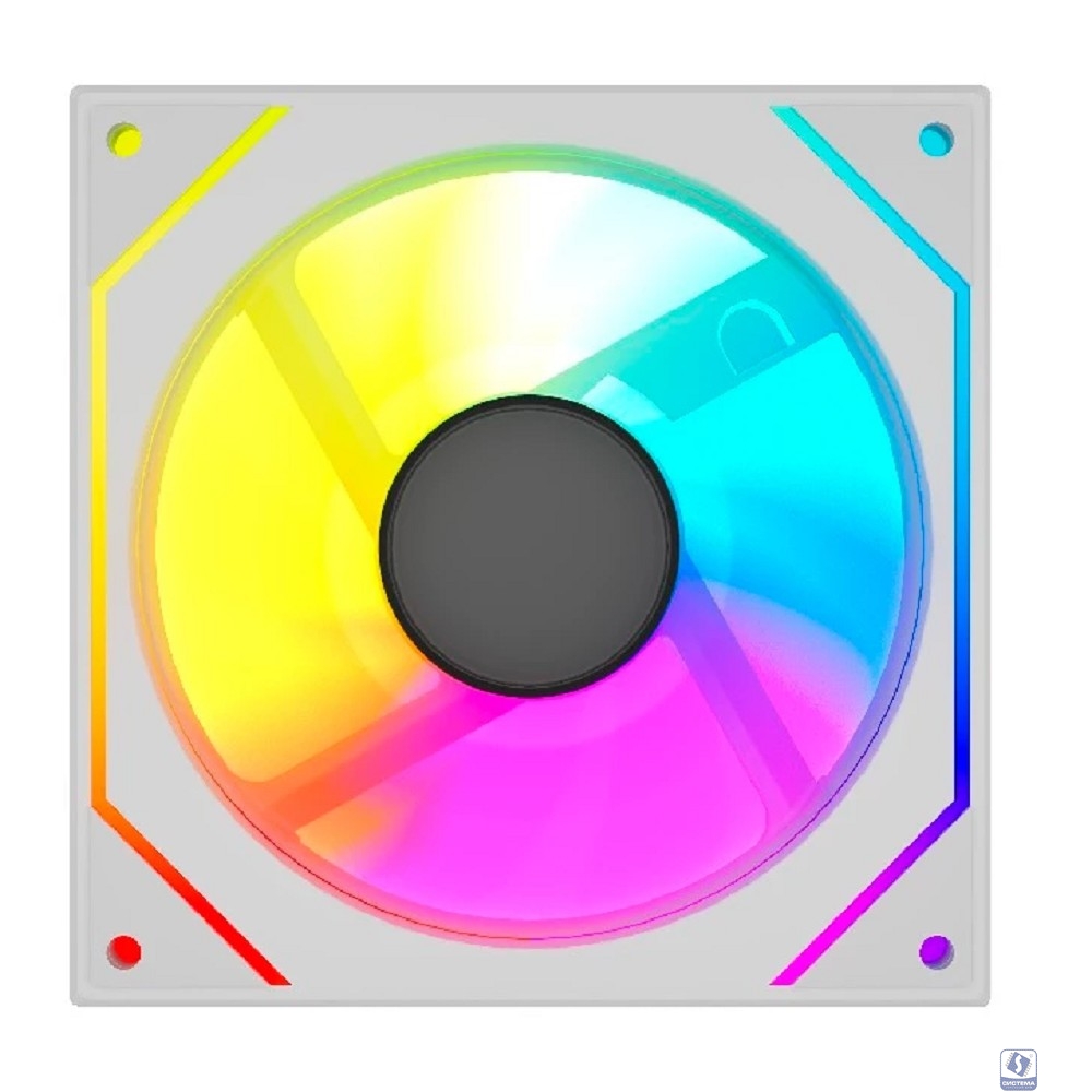 Powercase Вентилятор (M52-12W ARGB) White120x120x25mm (PWM, 100шт./кор, 4pin PWM (M+F)+ 3pin ARGB (M+F), 600-1800±10% об/мин) Bulk