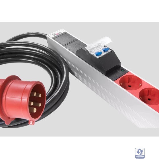 REM Верт блок розеток Rem-3x16, 3 фазы 16A, инд, 30 S, 1820 мм, вх IEC 309, шнур 3 м (R-3x16-30S-I-1820-3-3PN)