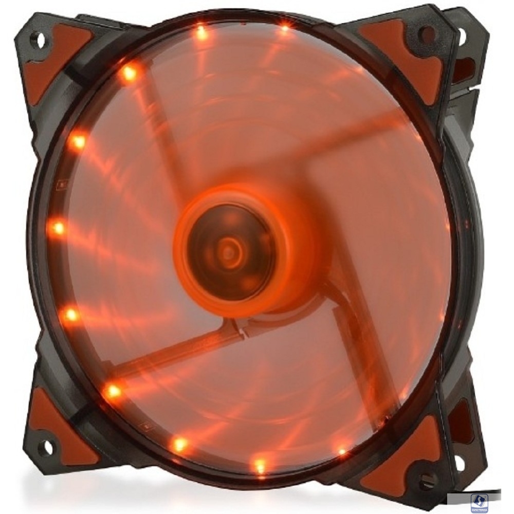 CROWN Вентилятор для компьютерного корпуса CMCF-12025S-1223 CMCF-12025S-1223 (120*120*25мм;Оранжевый 16LED;1500 об/мин;35CFM;20Дб;Подшипник скольжения;3pin+MOLEX(папа-мама) 40+10см)