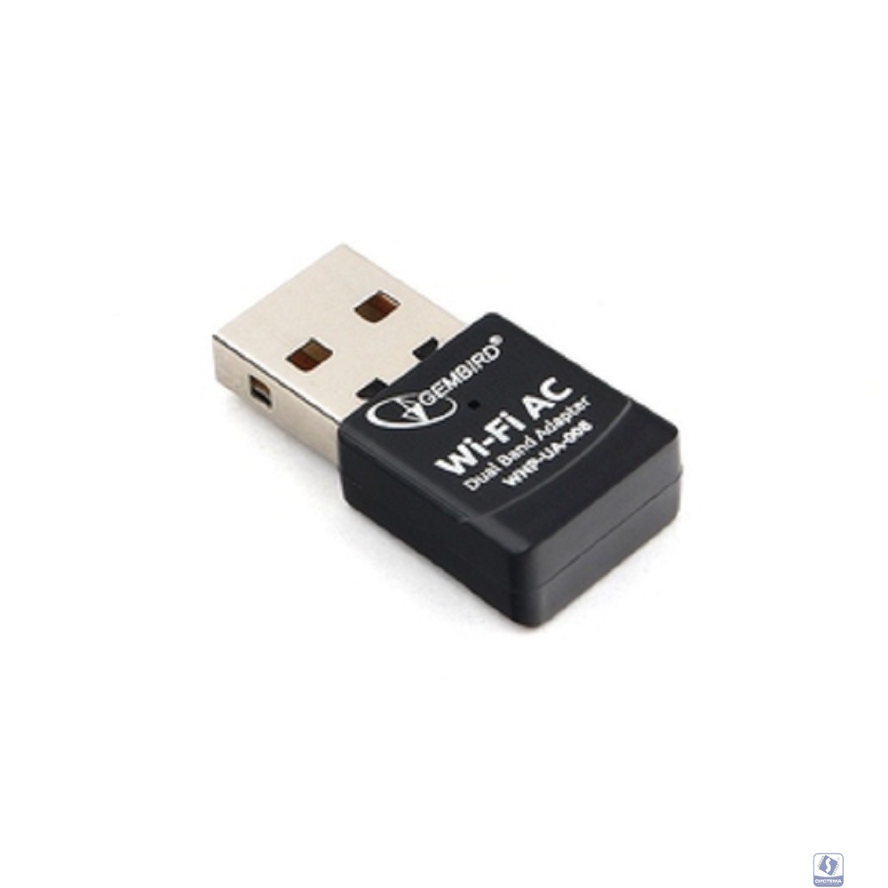 Gembird Сетевой двухдиапазонный Wi-Fi мини USB-адаптер 600 Мбит, USB, 802.11b/g/n/ac/а (WNP-UA-008)