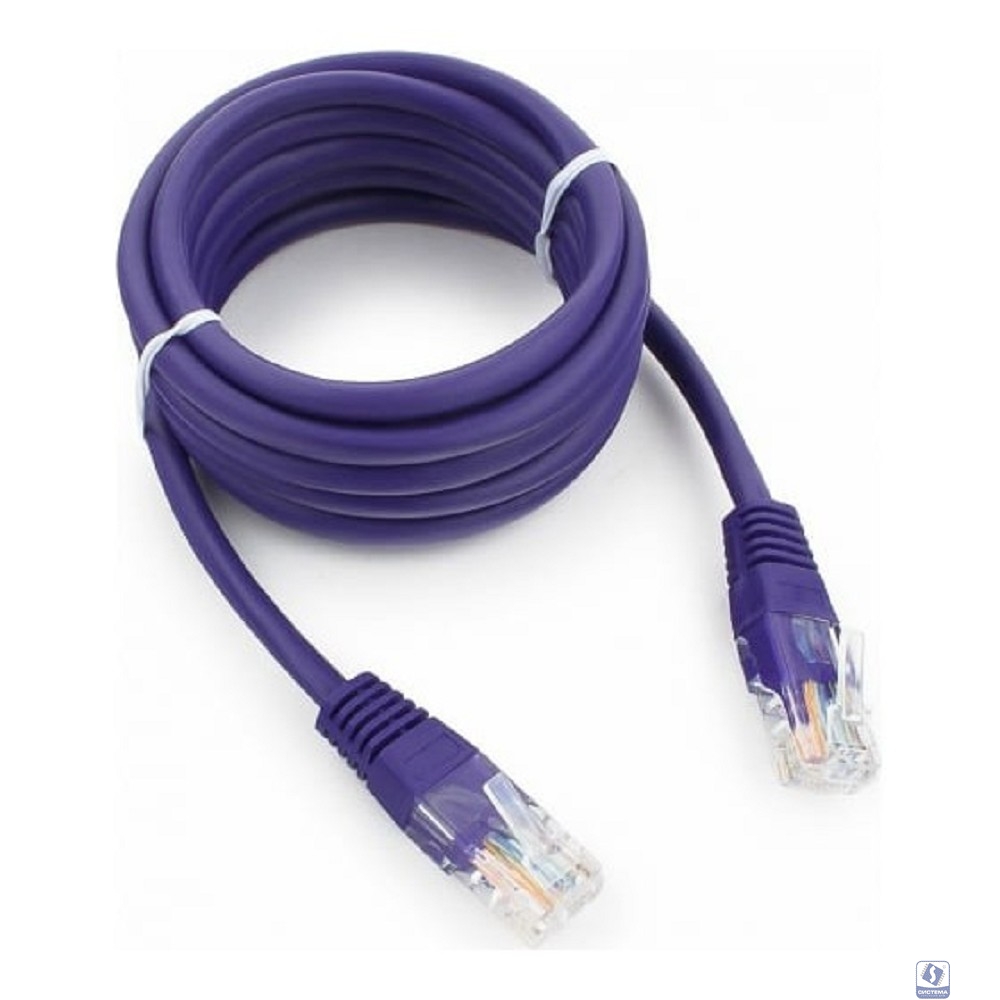 Патч-корд UTP Cablexpert PP12-2M/V кат.5e, 2м, литой, многожильный (фиолетовый)
