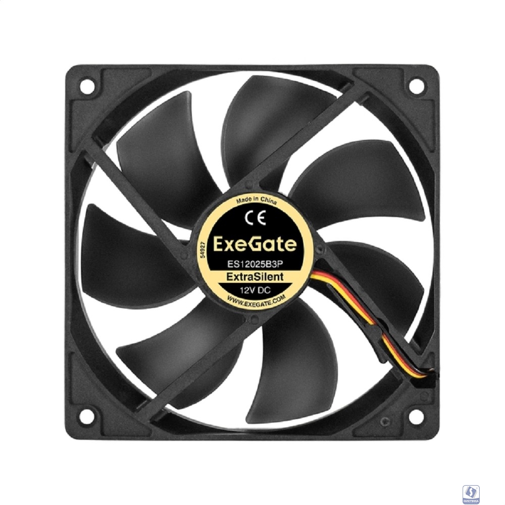 Exegate EX295243RUS Вентилятор 12В DC ExeGate ExtraSilent ES12025B3P (120x120x25 мм, 2-Ball (двойной шарикоподшипник), 3pin, 1850RPM, 30dBA)