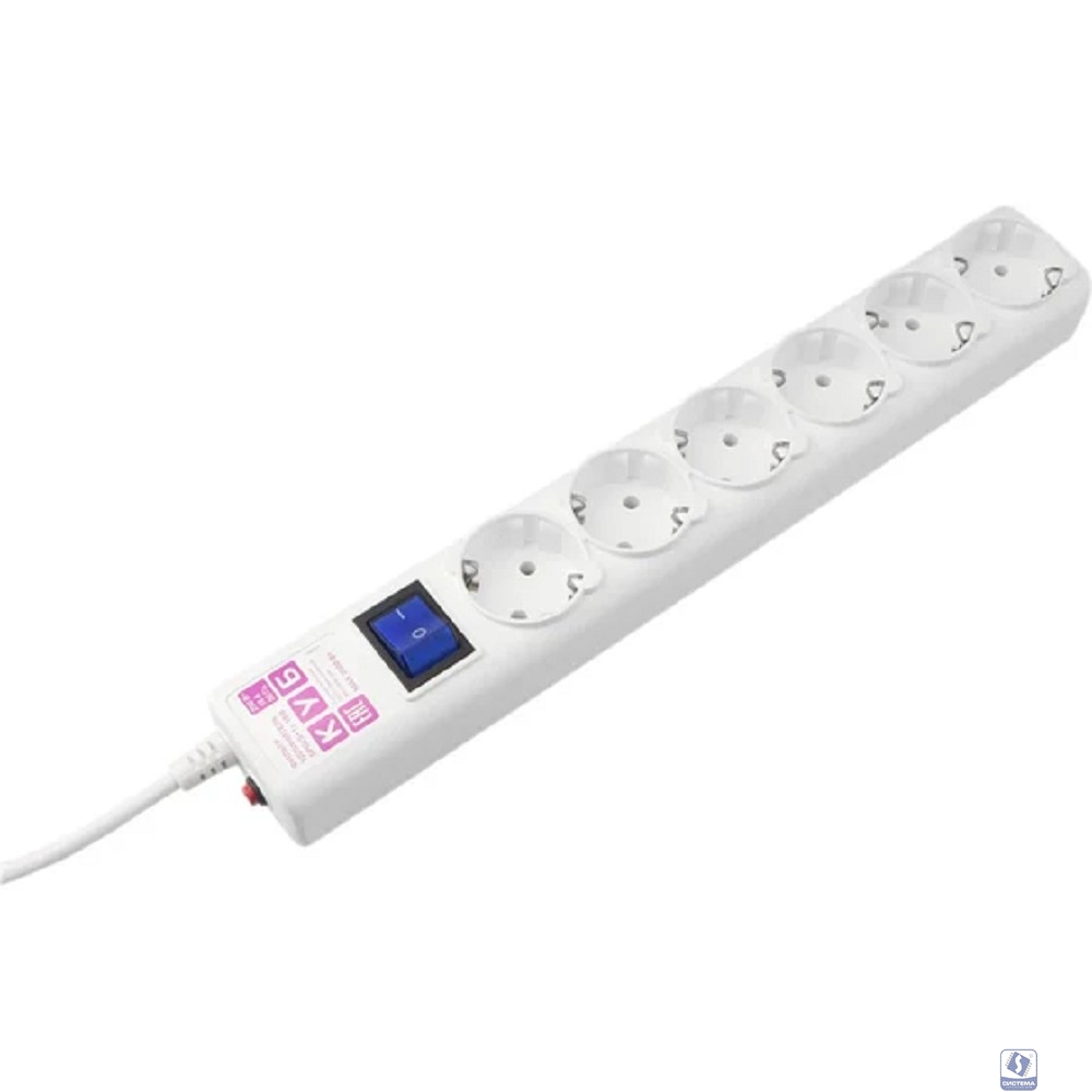 PowerCube Сетевой фильтр (SPG6-16-10M)  PC 10м 6р, бел. 16А, (3*1,5) (21459)