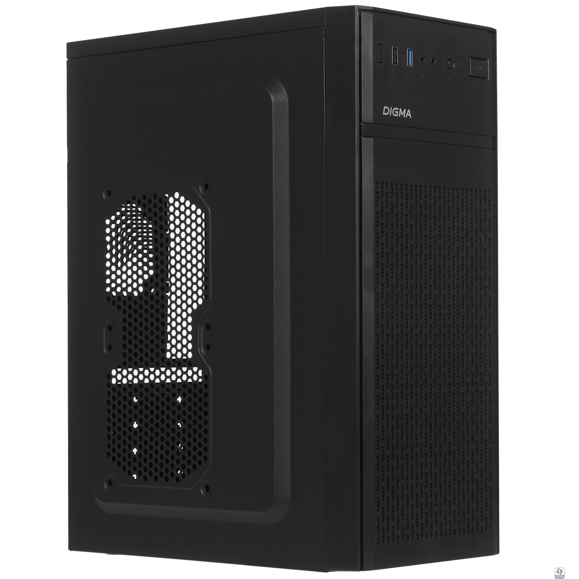 Корпус Digma DCC-MD301 черный без БП ATX 1x80mm 4x120mm 1xUSB2.0 1xUSB3.0 audio