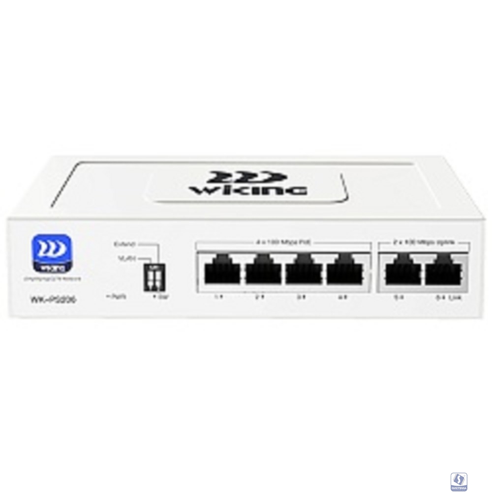 Wi-Tek WK-PS206 коммутатор WIKING неуправляемый PoE 45Вт, 4FE(PoE)+2FE
