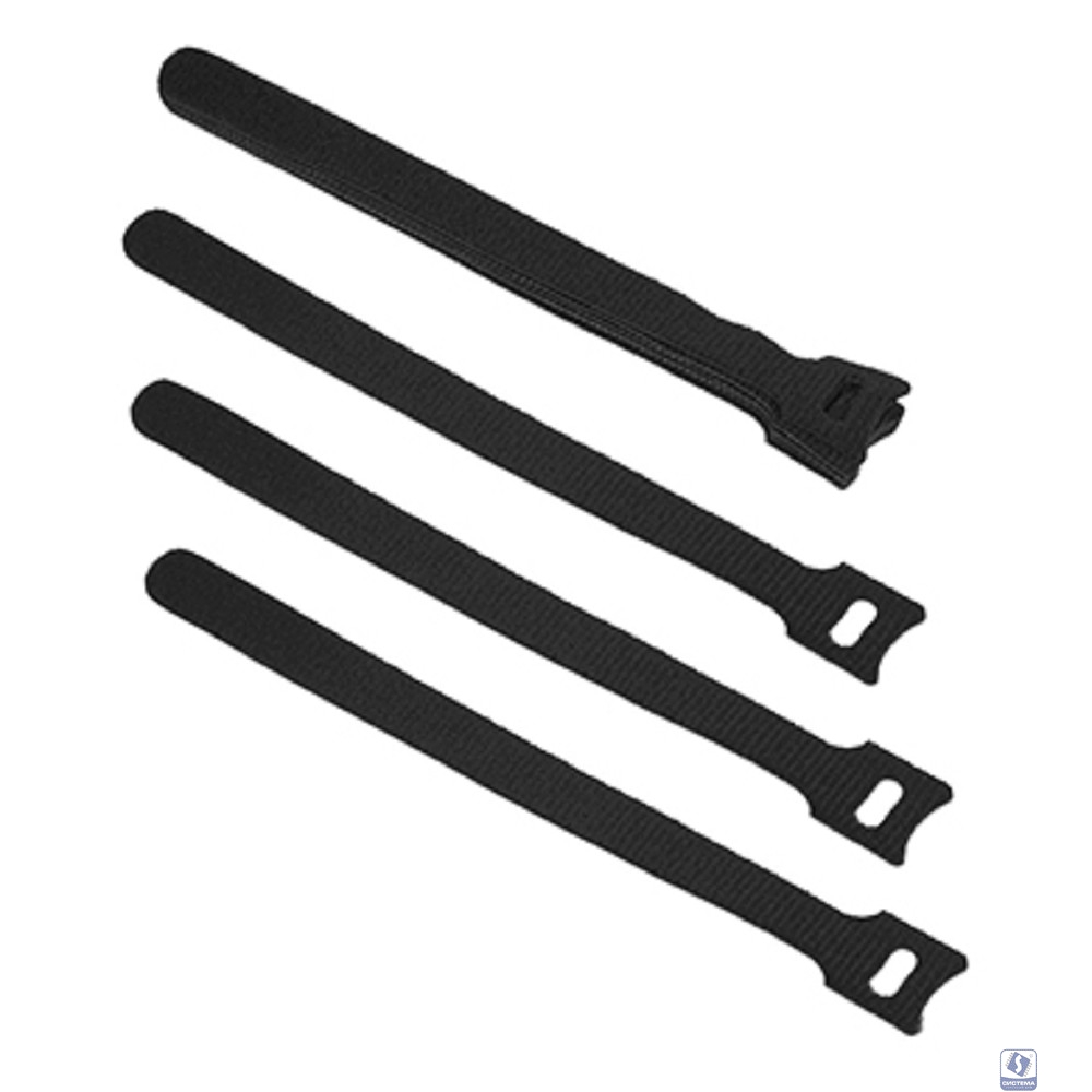 Cabeus CLAMP-180-BK Хомут для кабеля, липучка с мягкой застежкой, 180x14 мм, черный (10 шт.) [9356c] 