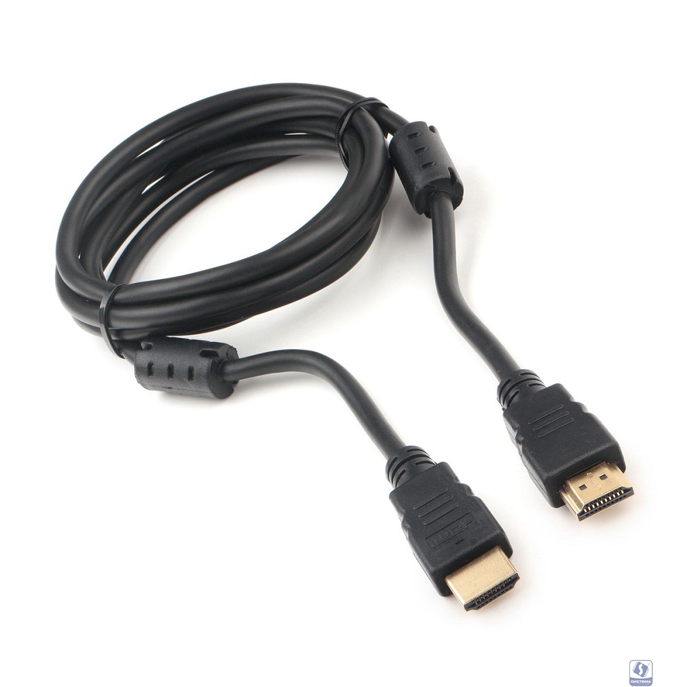 Кабель HDMI Cablexpert 19M/19M, v2.0, медь, позол.котакты, экран, 2 фер.кольца, 1.8м, черный, пакет (CCF2-HDMI4-6)