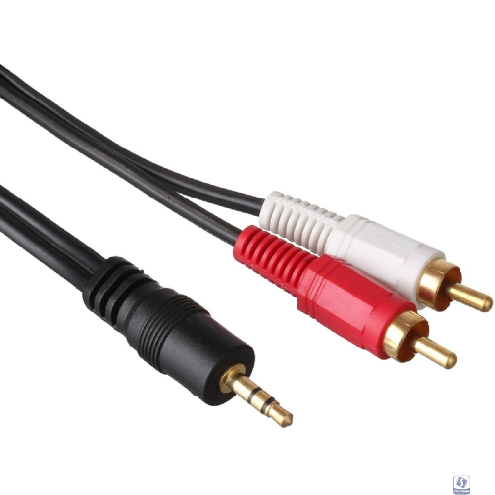 Exegate EX225927RUS Кабель аудио (3.5mm Jack M - 2xRCA M)  2м Exegate, позолоченные разъемы