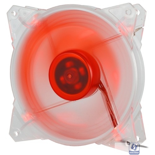 CROWN Вентилятор для компьютерного корпуса CMCF-12025S-1210 (120*120*25мм;Красный 4LED;1500 об/мин;35CFM;20Дб;Подшипник скольжения;3pin+MOLEX(папа-мама) 40+10см)