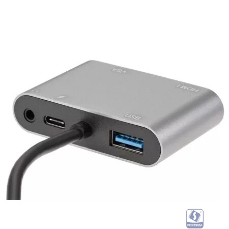 Aopen/Qust Кабель ACU4511 Адаптер USB Type-Cm-->VGA, HDMI 4k*30Hz, USB3.0, PD, Audio, iOpen (Aopen/Qust)<ACU4511>[4895182217928]