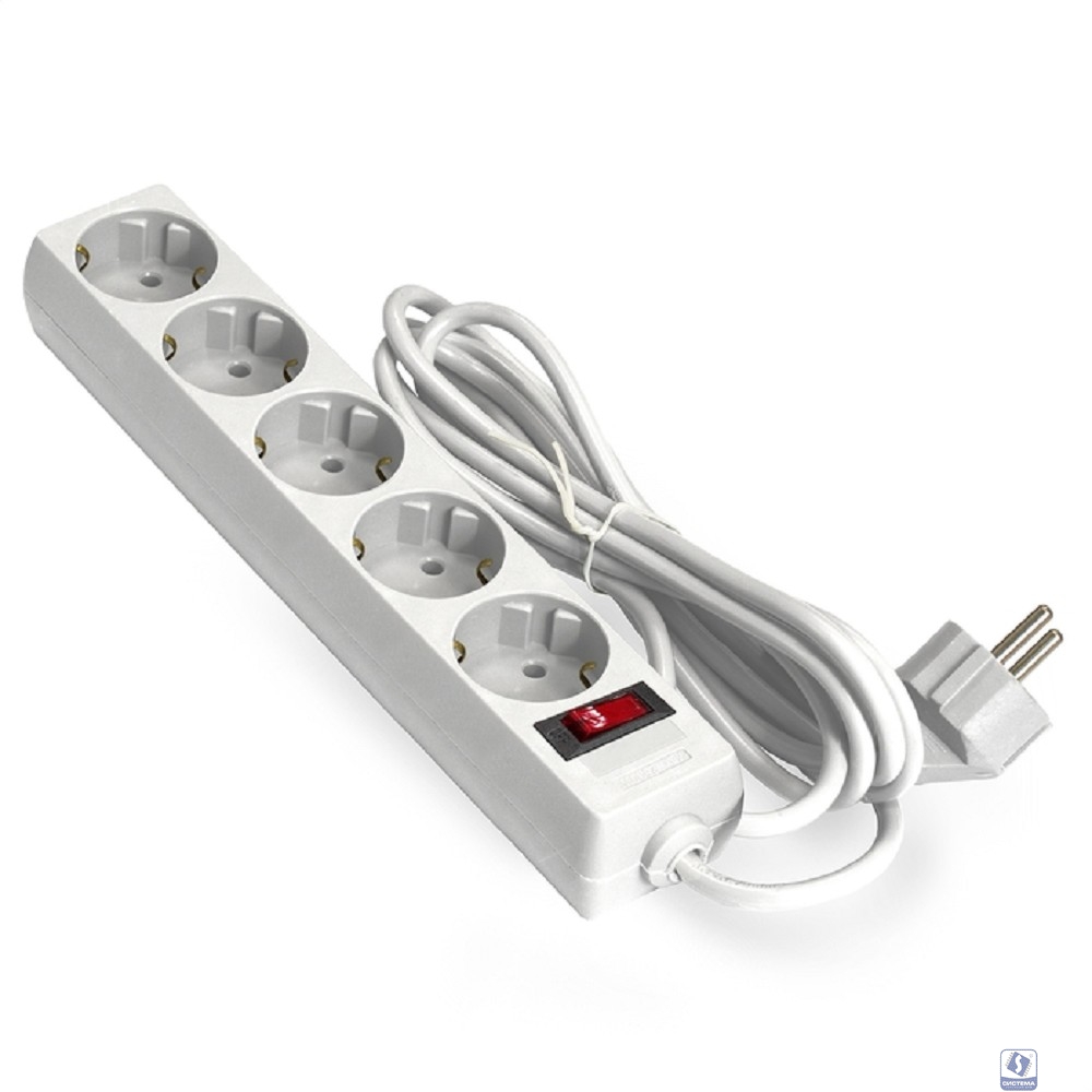 Exegate EX221187RUS Сетевой фильтр Exegate SP-5-3W (5 розеток, 3м, евровилка, белый)