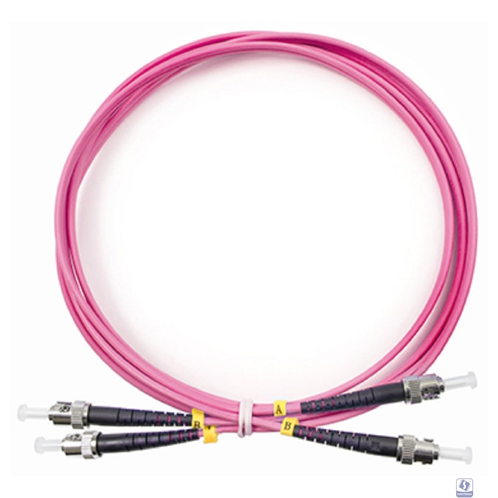 Cabeus FOP-50-OM4-ST-ST-2m Шнур оптический duplex ST-ST 50/125 mm OM4 2м LSZH