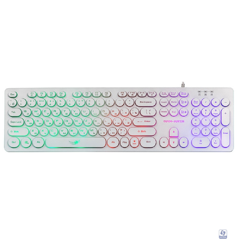 Dialog Gan-Kata Клавиатура KGK-16U WHITE - игровая с RGB-подсветкой, USB, белая 