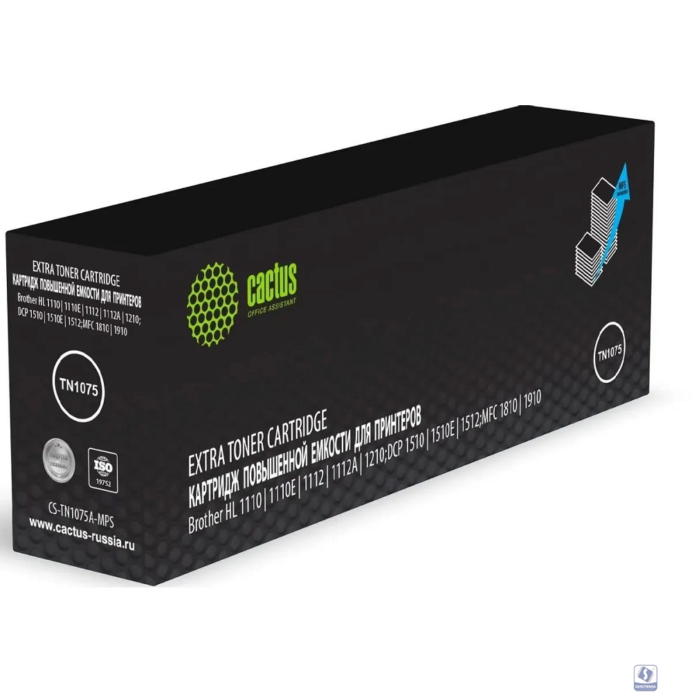 Картридж лазерный Cactus CS-TN1075A-MPS черный (2000стр.) для Brother HL-1110/1112/1510/1512/1810/1815
