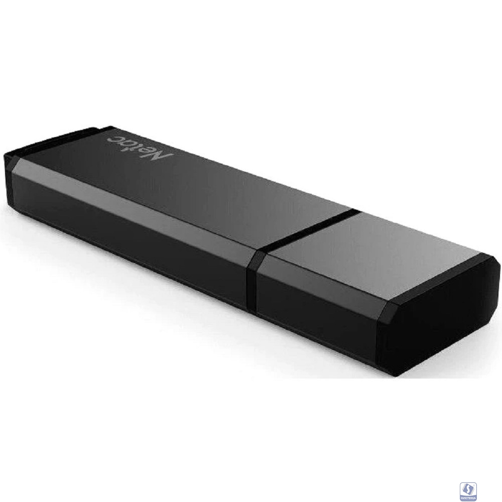 Netac USB Drive 32GB U351 <NT03U351N-032G-20BK>, USB2.0, с колпачком, металлическая чёрная