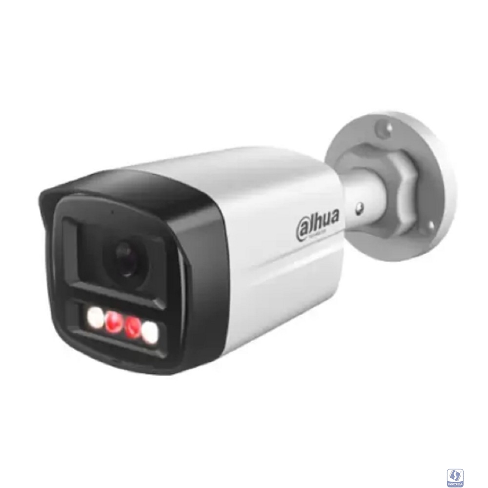 DAHUA DH-IPC-HFW1439TL1P-A-IL-0360B Уличная цилиндрическая IP-видеокамера SmartDualLight 4Мп, 1/2.9” CMOS, объектив 3.6мм, обнаружение людей, микрофон, ИК 30м, LED 20м, IP67, металл/пластик