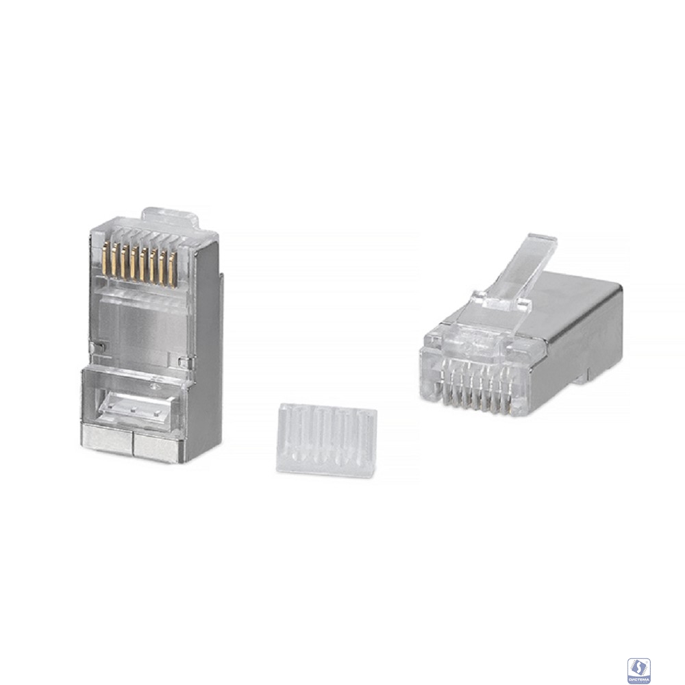 Cabeus 8P8C-SH-C6-TWP Коннектор RJ-45 под витую пару, категория 6/7, экранированный, для многожильного кабеля, для проводников с толщиной по изоляции до 1,05 мм, со вставкой