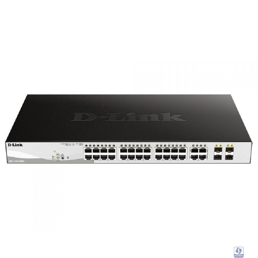 D-Link DGS-1210-28MP/FL1A PROJ Управляемый L2 коммутатор с 24 портами 10/100/1000Base-T и 4 комбо-портами 100/1000Base-T/SFP (24 порта PoE 802.3af/at, РоЕ-бюджет 370 Вт)