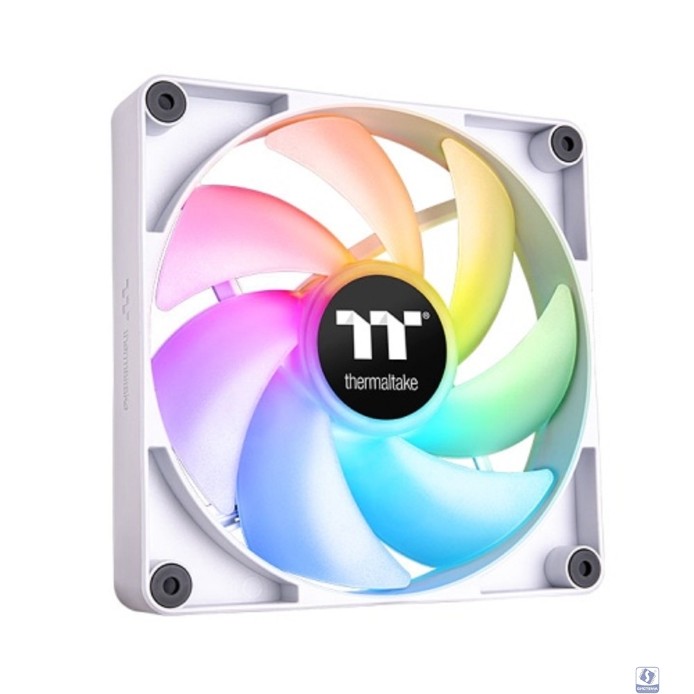 Кулер для компьютерного корпуса, Thermaltake, CT120 ARGB Sync PC Cooling Fan White, CL-F153-PL12SW-A, ARGB 120мм вентилятор, 2000об.мин, 4pin PWM/3pin ARGB, 57.05CFM, 25.8 dB(A), 120x120x25мм, Белый