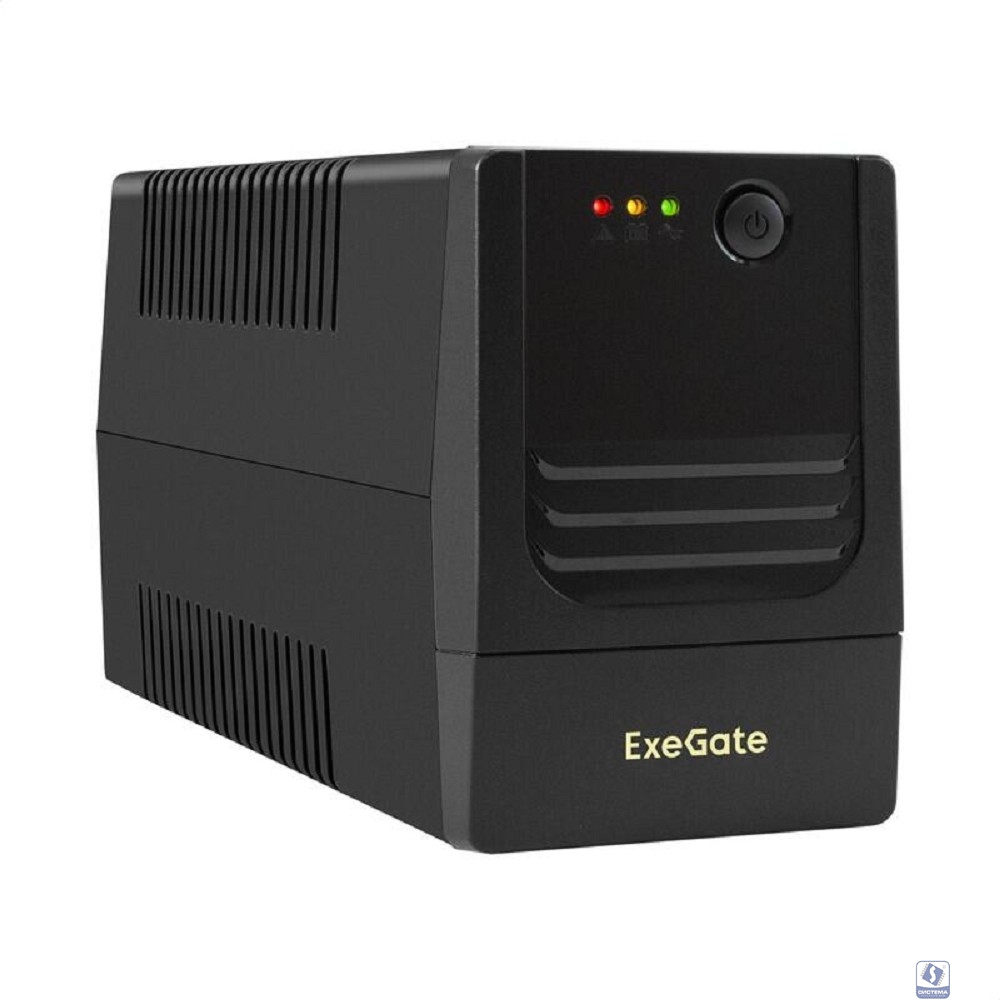 Exegate EX299492RUS ИБП ExeGate Power NB-1000.LED.AVR.2SH (1000VA/650W, LED, AVR, 2*Schuko, батарея 12V 9Ah, Black)