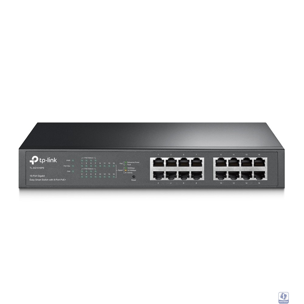 TP-Link TL-SG1016PE Коммутатор Easy Smart с 16 гигабитными портами (8 портов PoE+)