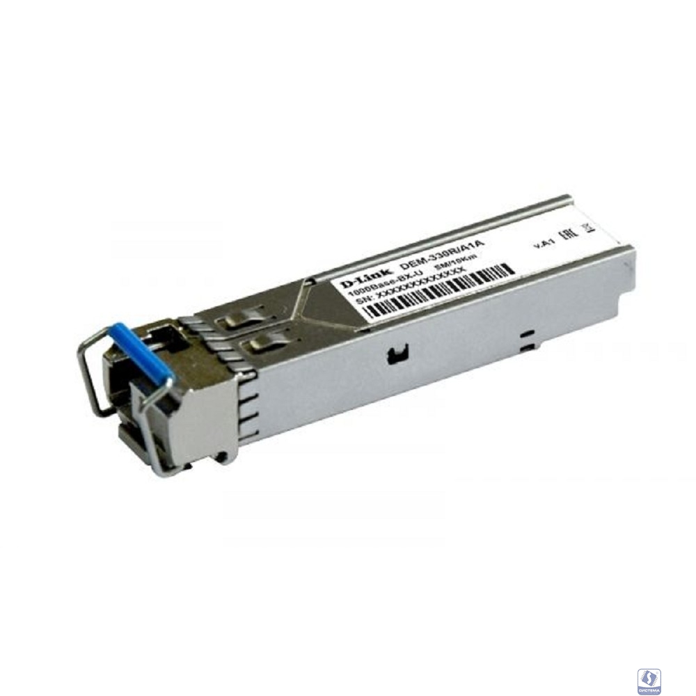 D-Link 330R/10KM/A1B WDM SFP-трансивер с 1 портом 1000Base-BX-U (Tx:1310 нм, Rx:1550 нм) для одномодового оптического кабеля (до 10 км, разъем Simplex LC)