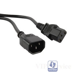 Telecom Кабель (TP020-IEC320-C13/C14-3.0-BK) монитор - компьютер (UPS -> устройство) 220V 3м [6926123461303]