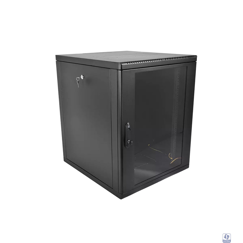 ЦМО Шкаф телекоммуникационный настенный разборный 12U (600 x 650) съемные стенки, дверь стекло, цвет черный (ШРН-М-12.650-9005)