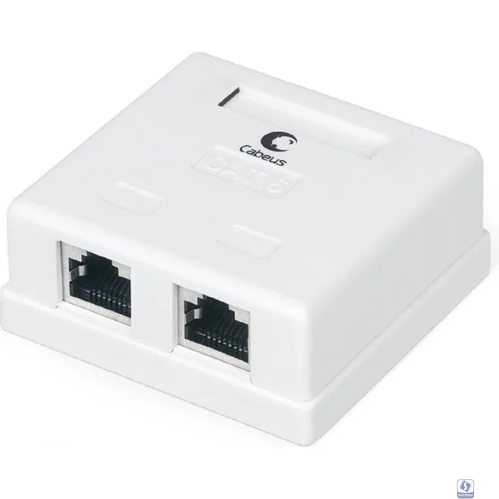 Cabeus WS-8P8C-Cat.6-SH-2 Розетка компьютерная RJ-45(8P8C), категория 6, экранированная, двойная, внешняя, Dual IDC
