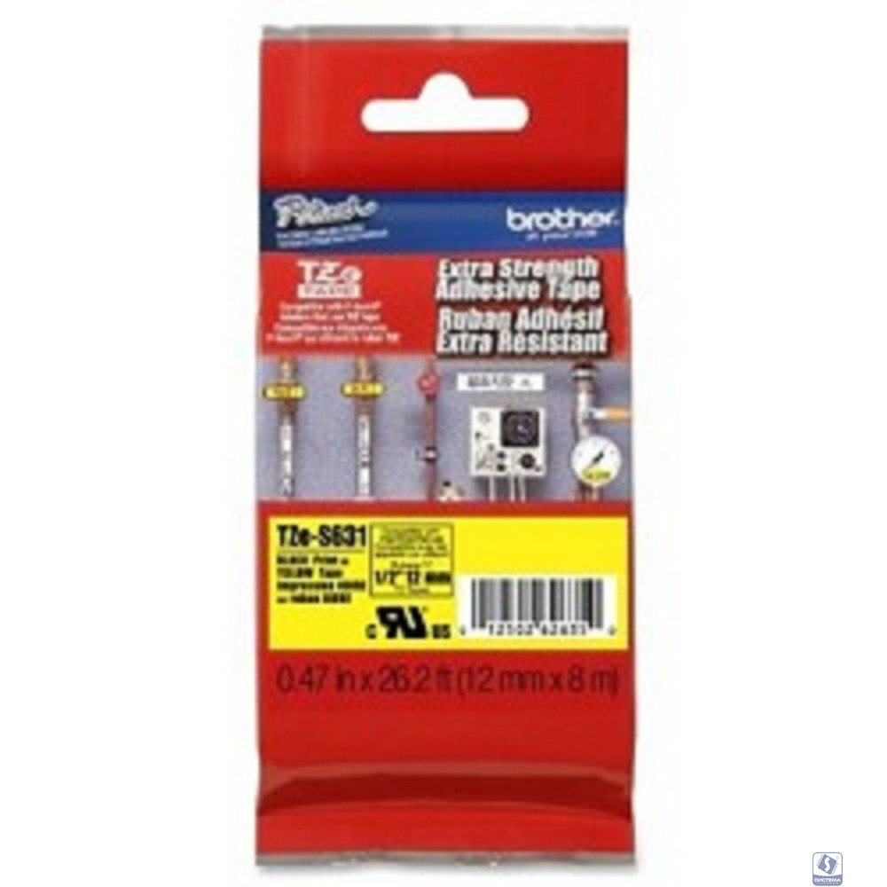 Brother TZe-S631 Картридж с лентой повышенной агдезии для наклеек (TZeS631)