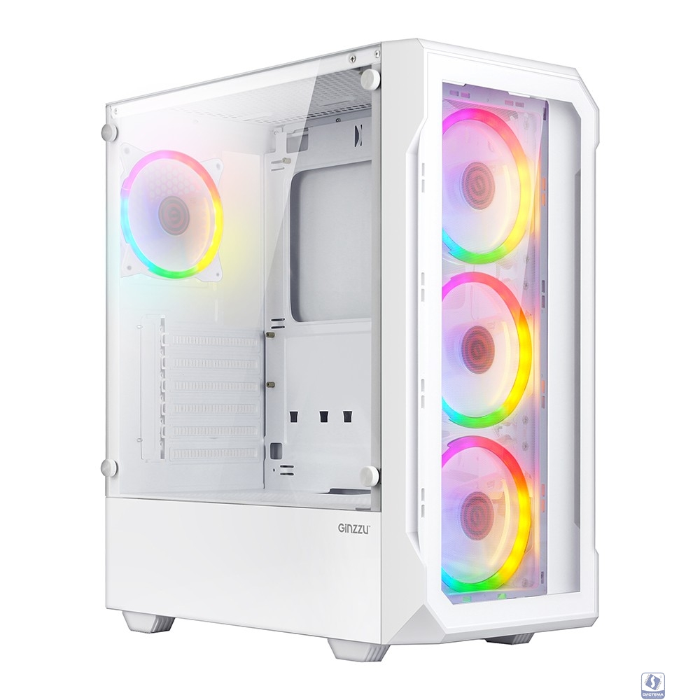 Ginzzu CL330 FAN 12CM FRGB*4 (Белый)