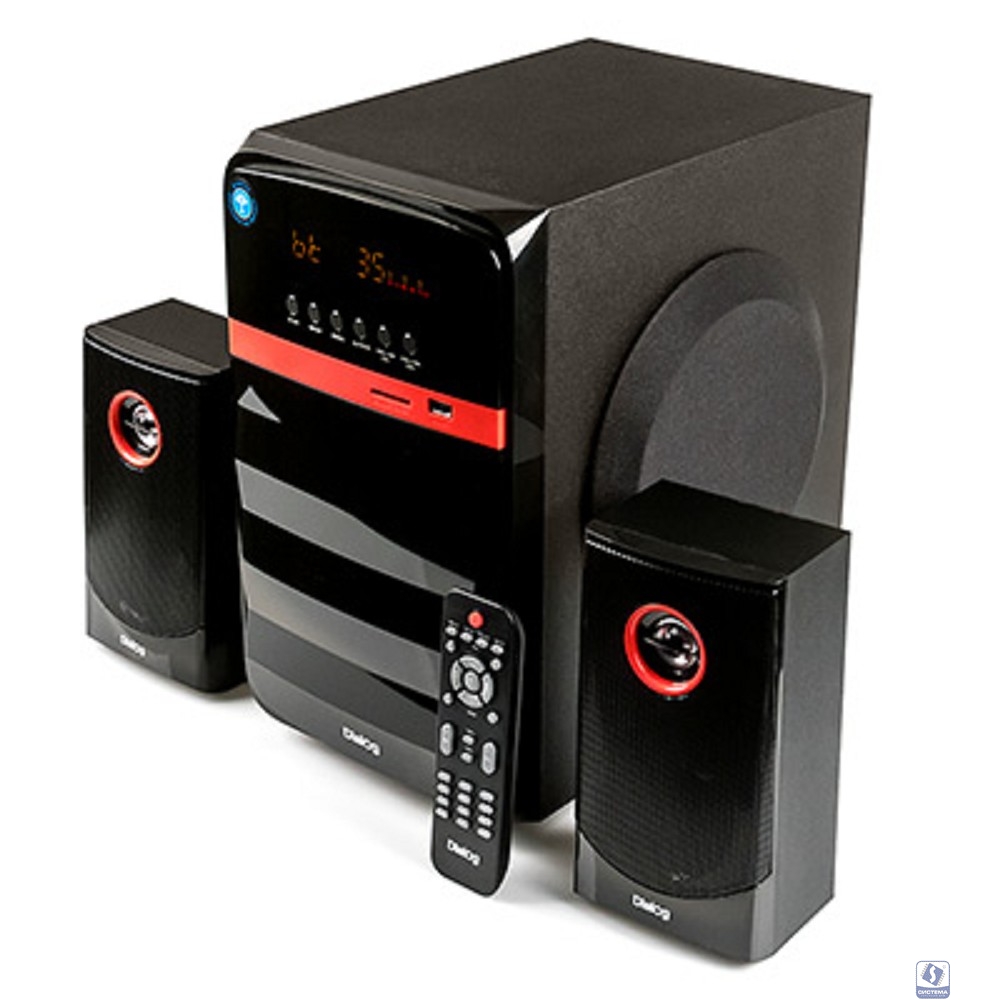 Повреждение упаковки Dialog Progressive AP-240B BLACK - акустические колонки 2.1, 50W+2*10W RMS, Bluetooth, USB+SD reader