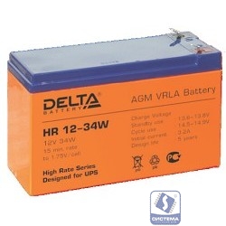Delta HR 12-34 W (9 А\ч, 12В) свинцово- кислотный  аккумулятор