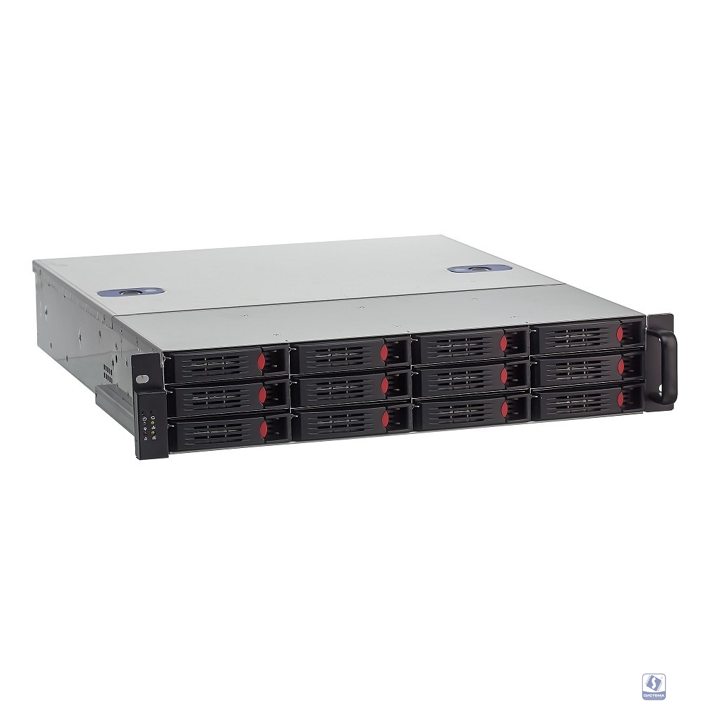 Exegate EX281298RUS Серверный корпус ExeGate Pro 2U550-HS12 <RM 19",  высота 2U, глубина 550, БП 1U-800ADS,12xHotSwap, USB>