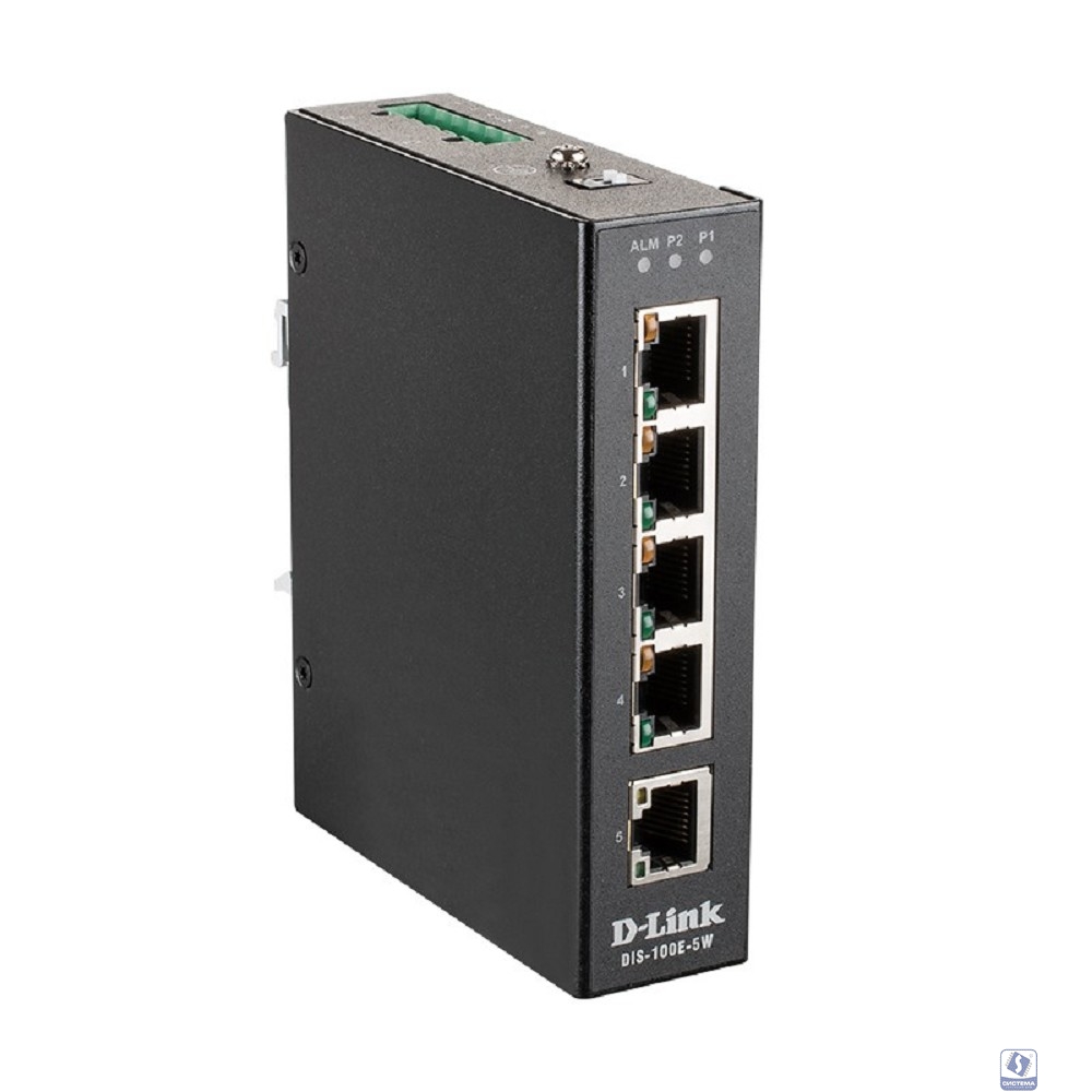 D-Link DIS-100E-5W/A1A Промышленный неуправляемый коммутатор с 5 портами 10/100Base-TX